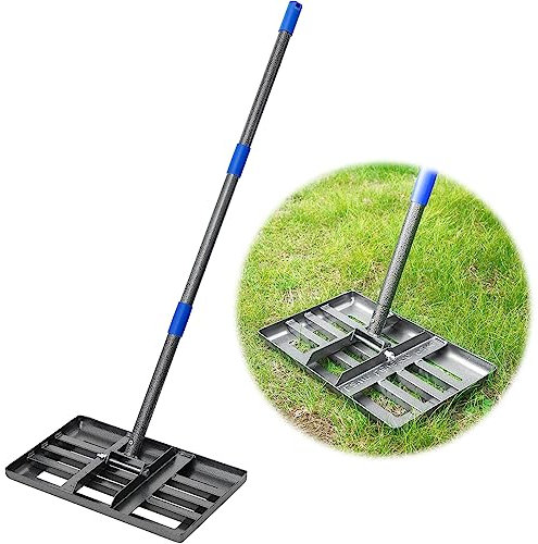 Starbover Lawn Levelling Rake, Lawn Rake Metal with 183cm Handle, Sturdy Smooth-Edged Garden Levelling Tool for Effortless Soil & Turf Maintenance