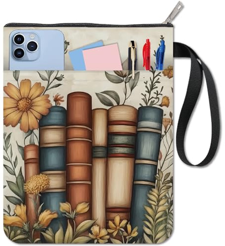 CRASPIRE Custodie per Libri in Tessuto con Tasca con Cerniera Custodia Protettiva Lavabile per Libri Copertine per Libri Tascabili da 11 x 8.7 Pollice Fiori di Campo Doppia Faccia Riutilizzabili