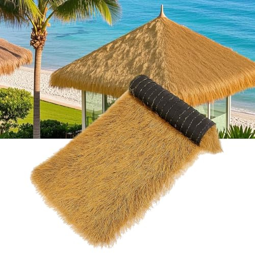 Toit De Chaume Artificiel, Herbe De Chaume Synthétique, Toit De Paille Mexicain, Avec Fibres D'herbe Denses Et Robustes, Pour Toit De Hangar De Décoration De Jardin De Plage De(Size:1×1m（3.28×3.28ft）)