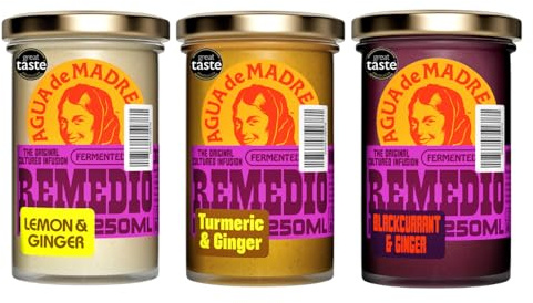 Agua de Madre Fresh Tea Infusion (Mixed Flavours), Fermented Fruit Drink with Immune Supporting Vitamin C, Low Calorie, Vegan, No Artificial Sweeteners, Pack of 3