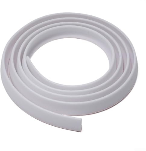 FACULX Bande de barrière d'eau en silicone pour salle de bain - Séparation sèche et humide - Joint de seuil de douche flexible et étanche - 30 mm de hauteur - Blanc - 100 cm