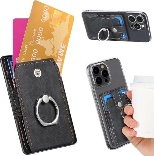JEYORZY 1 porte-cartes pour téléphone portable, portefeuille en cuir synthétique avec fonction de support