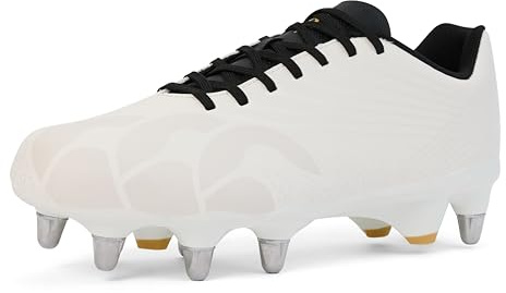 Canterbury Ground Break Team - Stivali da Rugby Unisex per Adulti, Morbidi, Colore: Bianco, Bianco, 8/9 UK