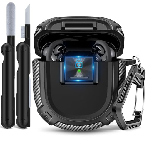 Sucure Lock Case for Bose Quietcomfort Ultra (2023) / Bose QC II (2022) Case Cover with Lock Clip & Cleaner Kit Pen, Impact Resistant Hard Shell Headphone Case with Men Women (Black)