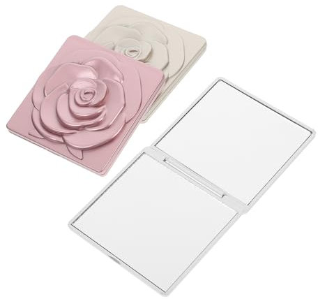 DONFAMDS 3stücke Kompaktspiegel Für Damen Kleiner Faltbarer Spiegel Für Handtasche Vergrößerter Minispiegel Mit Rosemuster Für Reisen Make-up Und Täglichen Gebrauch