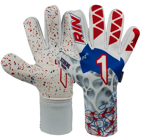 Rinat Guante de Portero Xtreme Guard Dominius As, Blanco/Rojo/Azul, Unisex Adulto