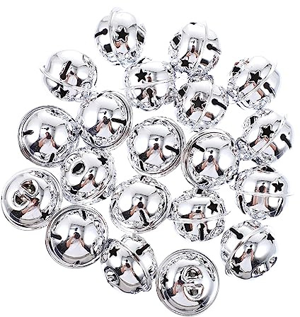 ULTECHNOVO 20 StüCk Mini-Glocken AnhäNger FüR Weihnachtsbaum Dekoration Weihnachtsfeier Glocken DIY HaustierzubehöR Leichte Metall HäNgende Deko