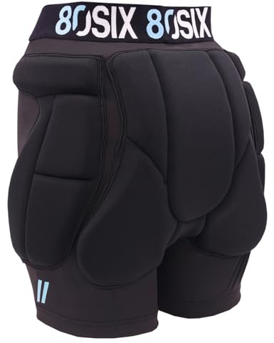 80SIX Skyddande baslager shorts - justerbar lätt design för skidåkning och snowboard (svart), Svart, L