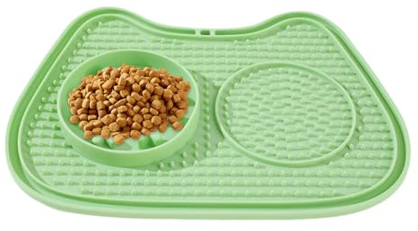 Alimentation lente pour chat, interactive anti-effraction avec tapis à lécher, tapis à lécher, distributeur de casse-croûte, pour collations, aliments humides et