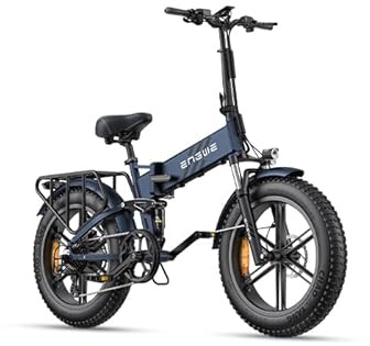 ENGWE Engine Pro 2.0 Bici eléctrica Plegable con Feto Gordo de 20 x 4,0, Batería de 48V 16Ah con una hasta 110KM, Sensor de Par, Suspensión Doble y Freno Hidráulico y 8 Velocidades (Azul)
