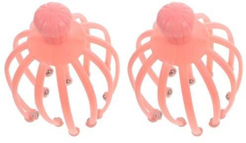 DECORNIJIA 2 pièces Masseur de Tête Manuel Forme de Pieuvre Ergonomique Outil Portatif de Massage Crânien pour Soulagement Du Stress et Stimulation Acupoints Cadeau Détente Couleur Aléatoire