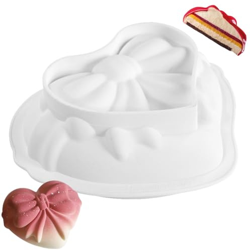MEZHEN Herz Silikonform Herzen Backform Kuchenform Silikon Valentinstag Kuchenbackform Bogen Mousse Schokoladenformen Motivbackformen Valentinstag Muttertag Hochzeit