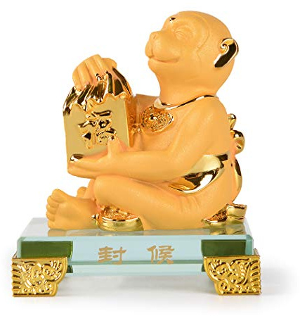 PTZY108FBA Statue du zodiaque chinois en résine dorée Feng Shui Décoration de table