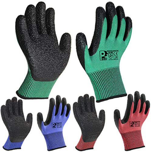 3 Pairs Gardening Gloves Ultra-Grip Work Gloves Non-Slip Latex Coated Durable Safety Gloves Colourful Garden Gloves for Men Women