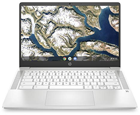 HP Chromebook 14a-na0000sf Ordinateur Portable 14 HD (Intel Celeron, RAM 4 Go, eMMC 32 Go, ChromeOS) Clavier AZERTY Français