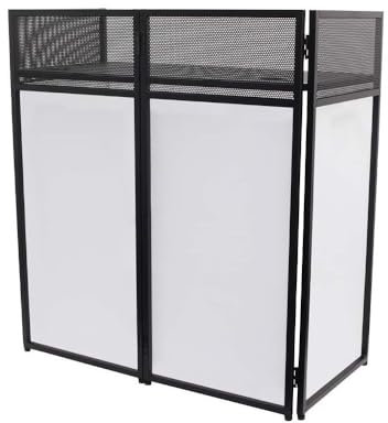 TEK audio Compact Lightweight Foldable DJ Booth DB750 included carrying bag and Interchangeable white or black Panels