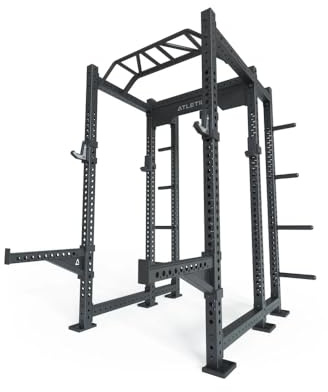 Atletica R8-Apache Power Rack | 6-Pfosten Power Rack | 226 cm Höhe | 123x143 cm Grundfläche | 209 kg schwer | 8 Weight Pins, Spotter Arms, Bar Holder, 4 J-Hooks