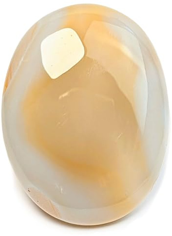 EUSICE - Ágata Clásica Piedra Natural de Madagascar, Piedra de Palma Relajación y Antiestrés, 100% Artesanal y Hecho a Mano, Cristal Ético para Litoterapia, Bienestar, Meditación y Yoga