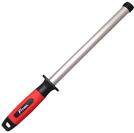 10-Inch Diamond Rod Sharpener,Professional Honing Sharpening Tools, Chef Kitchen Knife Scissors Pruning Shears Sharpening Honing Rod, Premium Quality Diamond Knife Sharpeners