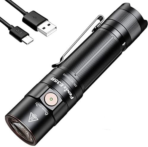 Fenix E35R EDC LED Taschenlampe, Superhell 3100 Lumen, USB-C Aufladbar,260m | abnehmbarer Gürtelclip, Magnet, 5 Helligkeitsstufen & Instant-Strobo, 69h Laufzeit, IP68, 148g, für Camping, Outdoor, Wandern