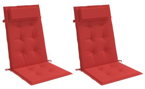 vidaXL Hochlehner-Auflagen 2 STK. Rot Oxford-Gewebe