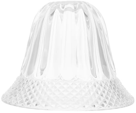 WHAMVOX Decorative Transparent Glass Lampshade Small Bell Shape Light Accessory Wear-Resistant Lamp Cover for Table and Ceiling Lamps