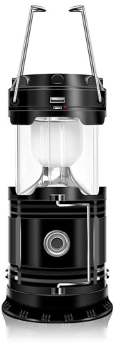 DIBMS Solar Camping Lantern, Collapsible LED Solar USB Rechargeable Lantern Flashlight Emergency Hanging Lights for Camping Hurricanes Power Outages Indoor Outdoor