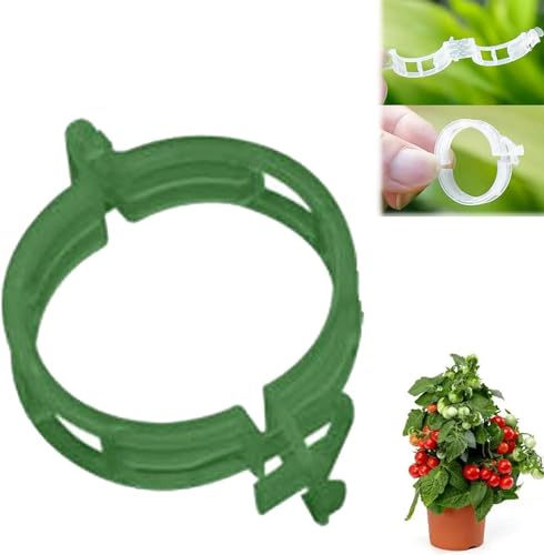 Jowxsx 50 clips verdes de soporte para plantas, clips para plantas, vid, vid de tomate, plantas de verduras, clips de fijación de plantas, clips de tomate para plantas trepadoras, jaulas y soportes