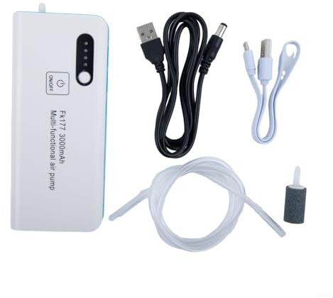 FUBESK Angel-Luftpumpe für Fische, Überlebens-Lithium-Batterie, Belüfterpumpe, USB-Lithium-Batterie, Sauerstoffpumpe