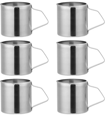 6 bricco per il latte in acciaio inox: 90 ml, piccola caraffa per il latte da caffè da 3 oz, per la schiuma, per il latte, per il latte macchiato