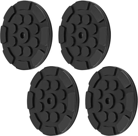 QWORK® Set di 4 Piastre in Gomma Cuscinetti in Gomma Ø120mm per cric e Piattaforme di Sollevamento - Protegge l'auto dai Graffi