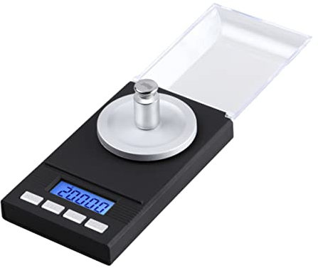 Amosfun Genaue Digitale Schmuckwaage mit 0 001 g Kapazität 20 g Kompakte Waage Im Taschenformat Zum Wiegen Von Schmuck mit Hintergrundbeleuchtung
