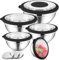 HaWare Rührschüssel 5er Set, Edelstahl Schüssel Salatschüssel Set mit Transparenten Luftdichten Deckeln & 3 Reibenaufsätzen zum Kochen Backen, 4,5L/2,8L/1,5L/1,2L/0,7L, Spülmaschinenfest, Schwarz