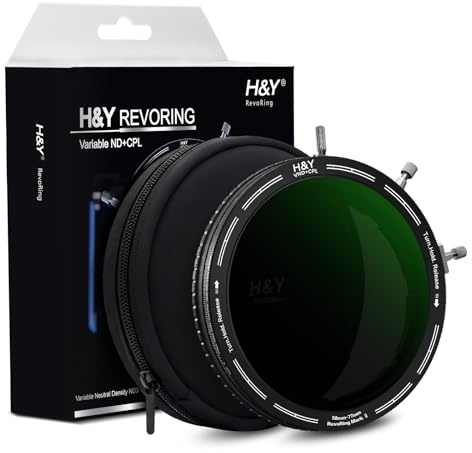 H&Y RevoRing MKⅡ58mm 62mm 67mm 72mm 77mm Variable ND Filter & CPL Polarizer, 3-IN-1 VND (ND3-1000) Camera Lens Filter with Adjustable Adapter Ring, 22 Multi-Layer Nanocoating