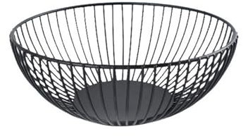 Obstkorb, Servierschalen Eisen Metalldraht Obstschale Schwarz Obstkorb aus Metall Abgerundetes Snack Korb, Moderner Fruchtkorb