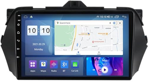 Generico Autoradio Android 12.0 per su-Zuki Ciaz Alivio 2014-2019 Navigazione GPS Satellitare 9'' Touchscreen Lettore Multimediale Ricevitore FM BT con 4G 5G WiFi SWC DSP Carplay M600S