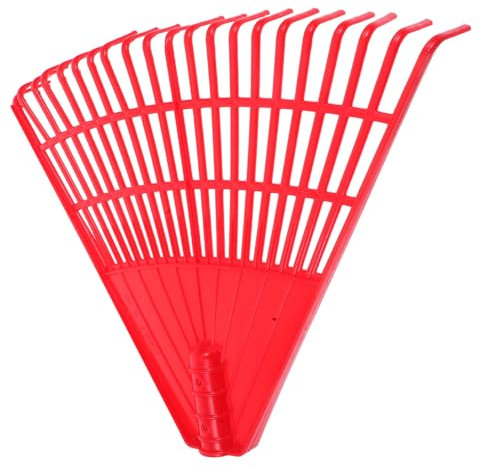 TOYANDONA Rastrello da Giardino Rosso in Plastica 21 Denti per Pulizia Efficiente di Foglie Cadute e Attività di Giardinaggio Portatile