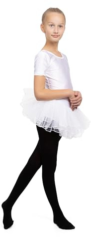 OVISSA Medias de Ballet para Niñas 80 DEN – Resistentes y Elásticas – Negro 146–164 cm
