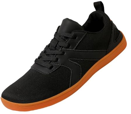 Barfotaskor, breda barfotaskor, herr, nätsneakers, ventilerande, sportskor, sportiga, träningsskor, bekväma fritidsskor, lätta joggingskor, halkfria, promenadskor, breda halvskor, svart, 45 EU