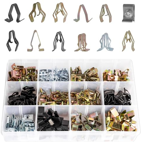 240 Pezzi Clip Fissaggio Auto Cruscotto,Clips Metalliche per Finiture Interne Auto Clip di Fissaggio per Cruscotto Centrale E Finiture, Adatte Alla Maggior Parte Dei Veicoli