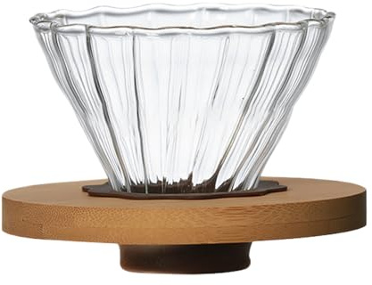 Soporte para filtro de café de cristal – Cono de verter sobre reutilizable, gotero de taza individual, embudo de preparación manual, cafetera hecha a mano, accesorios para hacer café | Home Kitchen