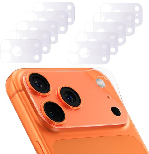 YWXTW 10 Pack Camera Lens Sticker for iPhone 17 Pro, [1:1 [Anti Fingerprint] Matte Camera Protective Film, Camera Skin Plateau Protector, Case Friendly