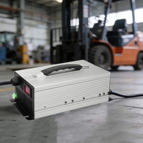 WJIANY Chargeur de Batterie pour Chariot Élévateur, 36 V 40 A Chargeur Intelligent Entièrement Automatique avec Prise Anderson et Affichage LED pour Autolaveuse,Argent,120A