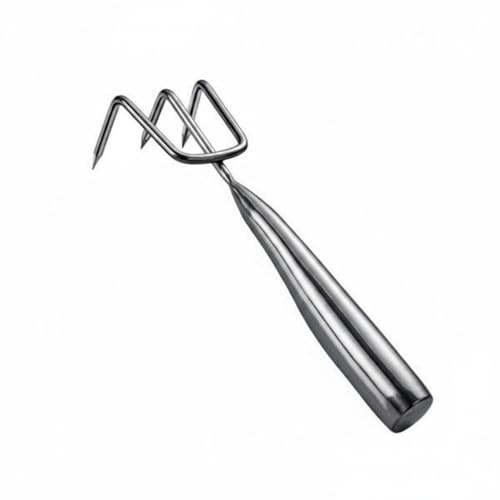 KQFCAZRE Râteau à Palourdes Acier Inoxydable Griffe de Pêche à Pied | Griffe Pêche À Pied Anti-Rouille, pour Huître, Palourde, Creusage Sable, Râteau Standard À Trois Dents En Acier Inoxydable