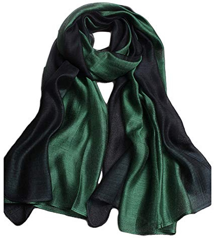 UK_Stone Damen Elegant Einfarbig Farbverlauf Dunkelgrün Schal Halstuch Gross Abendkleidung Stola Muttertag Geburtstag Geschenk