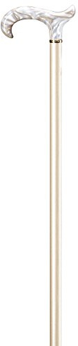 Designer Gehstock Perlmutt-Derby Holzstock hellblond