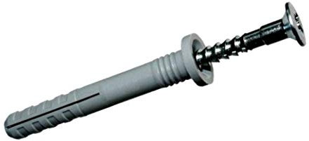 Nageldübel ''FIX'' Zylinderkopf 5x30 mm 200 Stück | Dübel aus reinem Nylon mit verzinktem Schraubnagel | Perfekte Schnellmontage mit hohen Auszugswerten in Vollbaustoffen | Hüfner Made in Germany