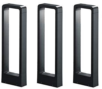meineWunschleuchte 3er SET moderne Sockelleuchten aus Aluminium Anthrazit, Höhe 50cm
