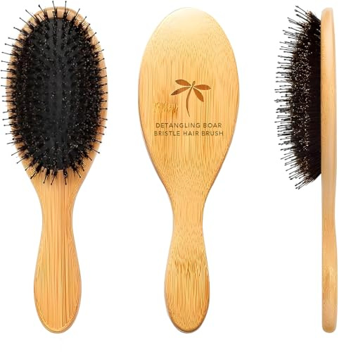 Belula Boar Bristle Hair Brush - Hair Brushes for Women & Mens Hair Brush, Detangler Brush, Hairbrush, Detangling Brush for Long, Curly or Any Type of Hair.