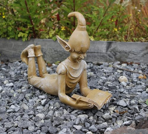 Garden Mile - Extra Large Elf Statue - Weatherproof Resin Garden Ornaments Outdoor Figurine for Patio, Lawn, Flowerbed | Fairy Statues Outdoor for Home, Pond & Indoor Décor - Gifts for Women, Men